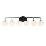 Vistora Parisian Globe 31" 4-Light Metal/Frosted Glass Modern Contemporary LED Vanity Light
