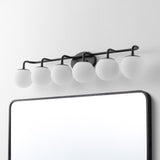Vistora Parisian Globe 31" 4-Light Metal/Frosted Glass Modern Contemporary LED Vanity Light