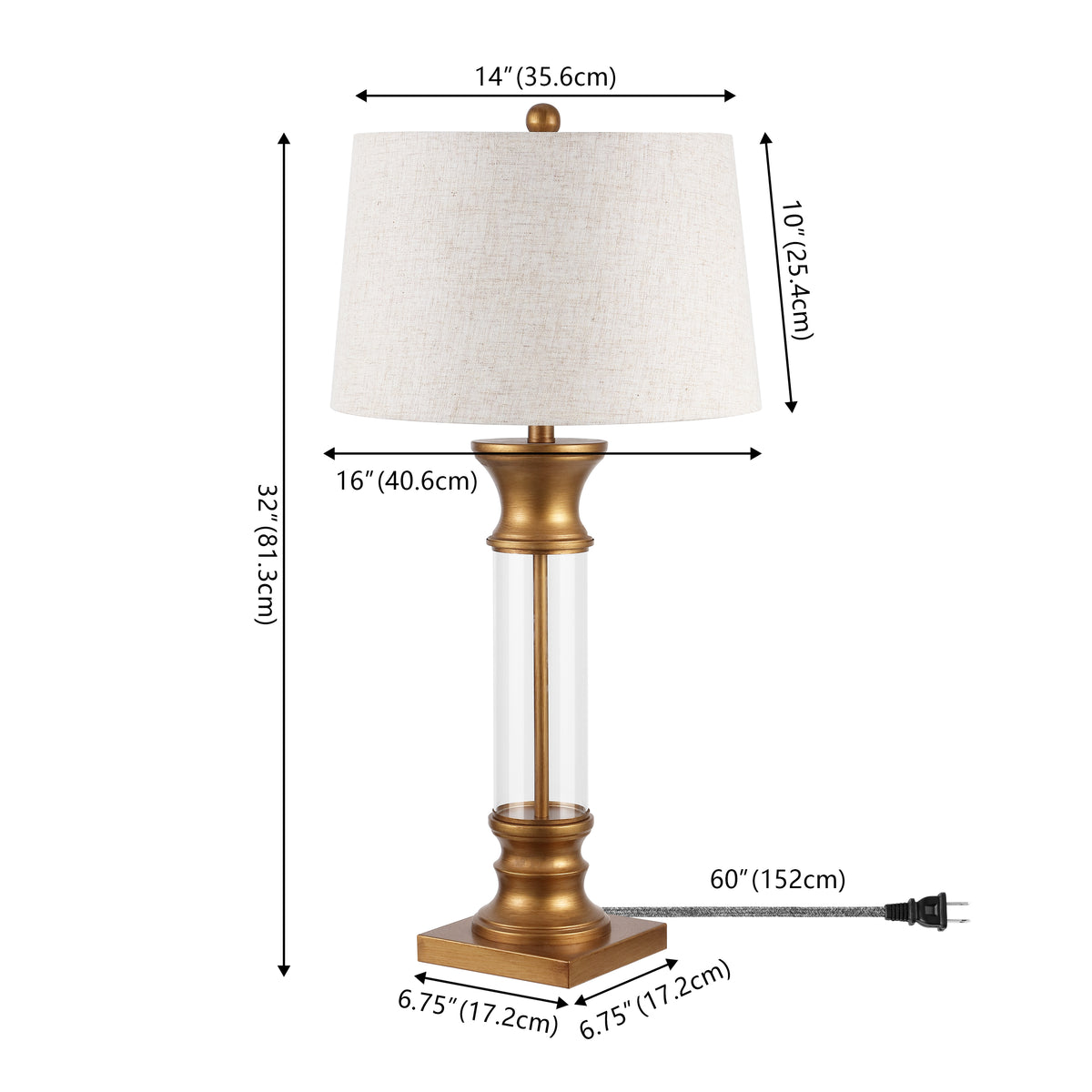 Kate 32" Metal/Glass LED Table Lamp, Set of 2
