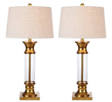 Kate 32" Metal/Glass LED Table Lamp, Set of 2