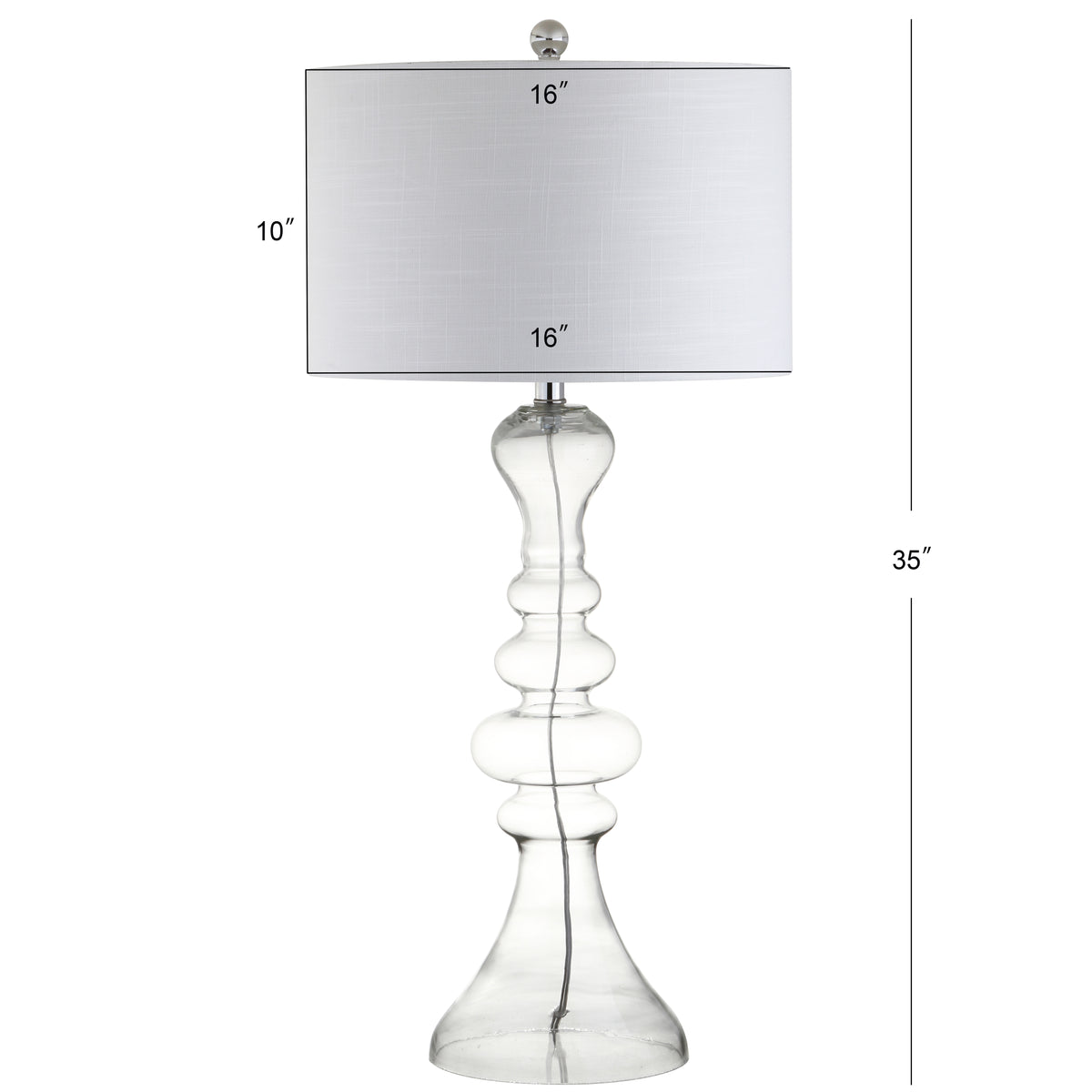 Jillian 35" Curved Glass LED Table Lamp