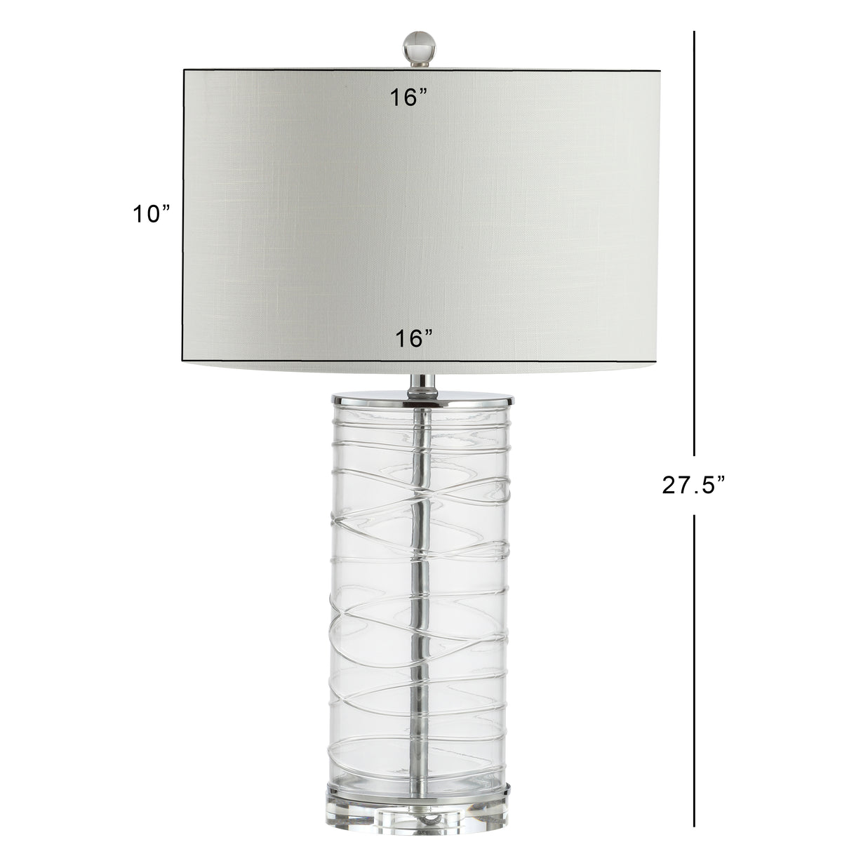 Olive 27.5" Modern Fused Glass Cylinder LED Table Lamp, Set of 2