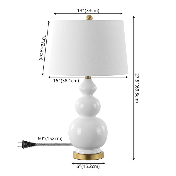 Dimension Image White/Brass Gold