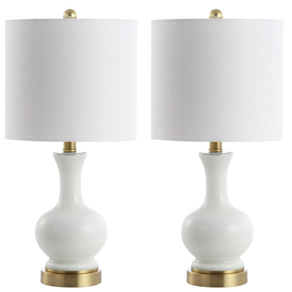 Foxglove 22" Glass/Metal LED Table Lamp, Set of 2
