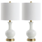 Foxglove 22" Glass/Metal LED Table Lamp, Set of 2