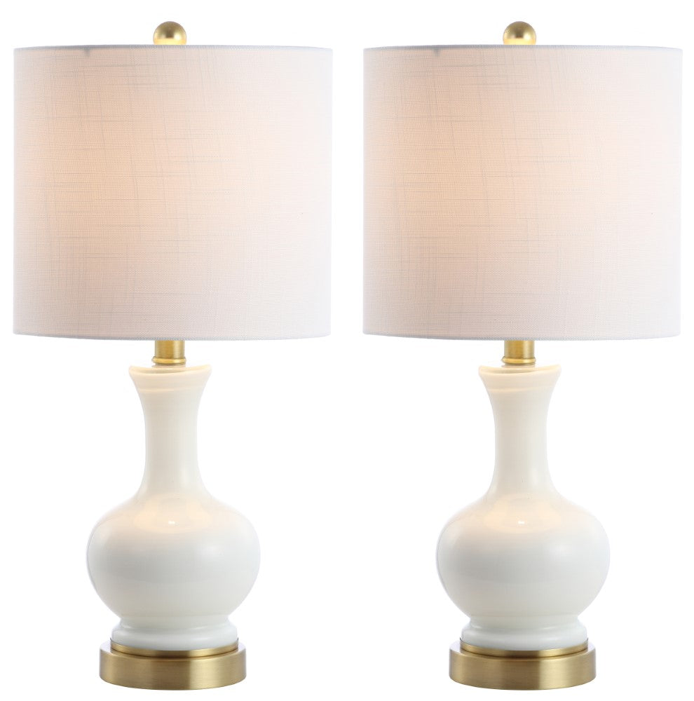Foxglove 22" Glass/Metal LED Table Lamp, Set of 2