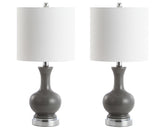 Foxglove 22" Glass/Metal LED Table Lamp, Set of 2