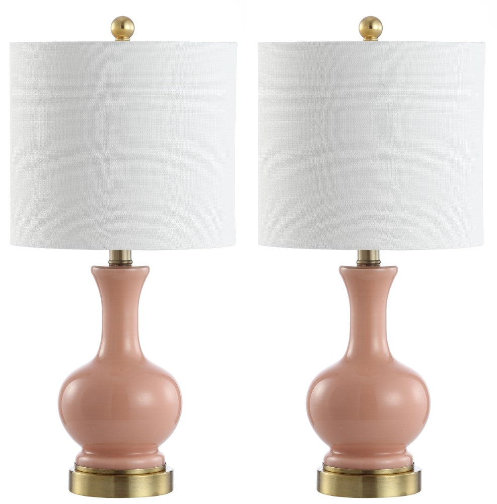 Foxglove 22" Glass/Metal LED Table Lamp, Set of 2