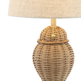 Tasha Wicker 20.5"  Bohemian Rustic Iron LED Table Lamp Set 2