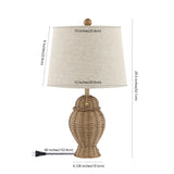 Tasha Wicker 20.5"  Bohemian Rustic Iron LED Table Lamp Set 2