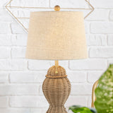 Tasha Wicker 20.5"  Bohemian Rustic Iron LED Table Lamp Set 2