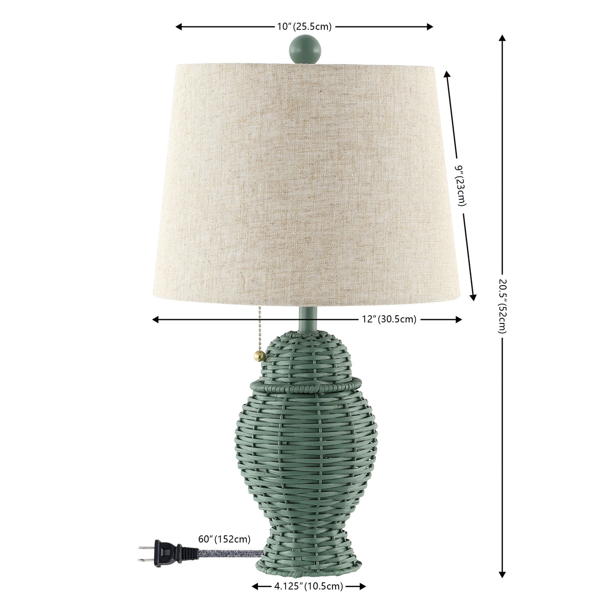 Tasha Wicker 20.5"  Bohemian Rustic Iron LED Table Lamp Set 2