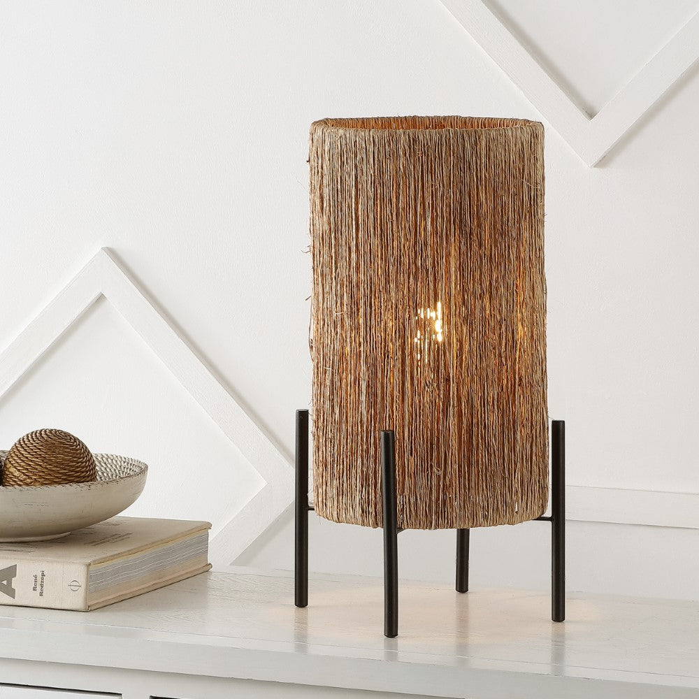 Kai 16.5" Coastal Minimalist Rattan LED Table Lamp
