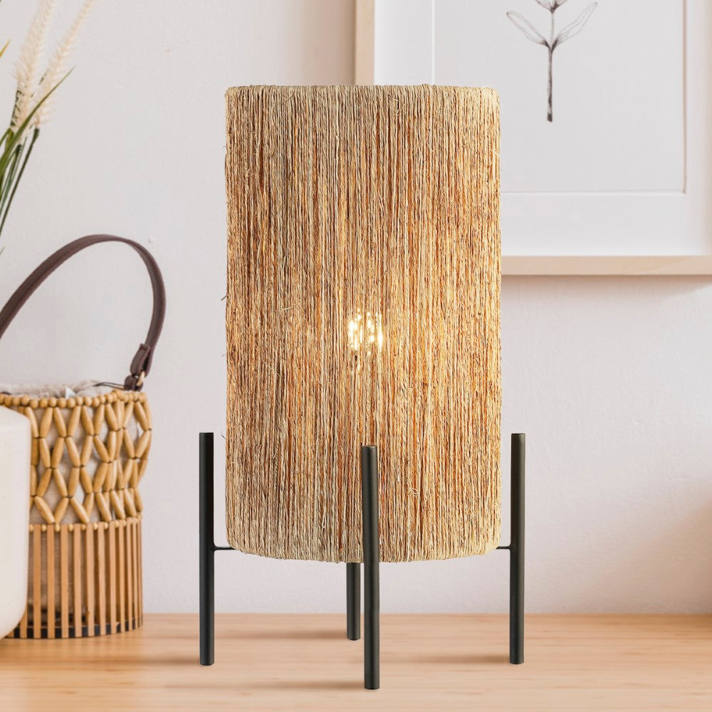 Kai 16.5" Coastal Minimalist Rattan LED Table Lamp