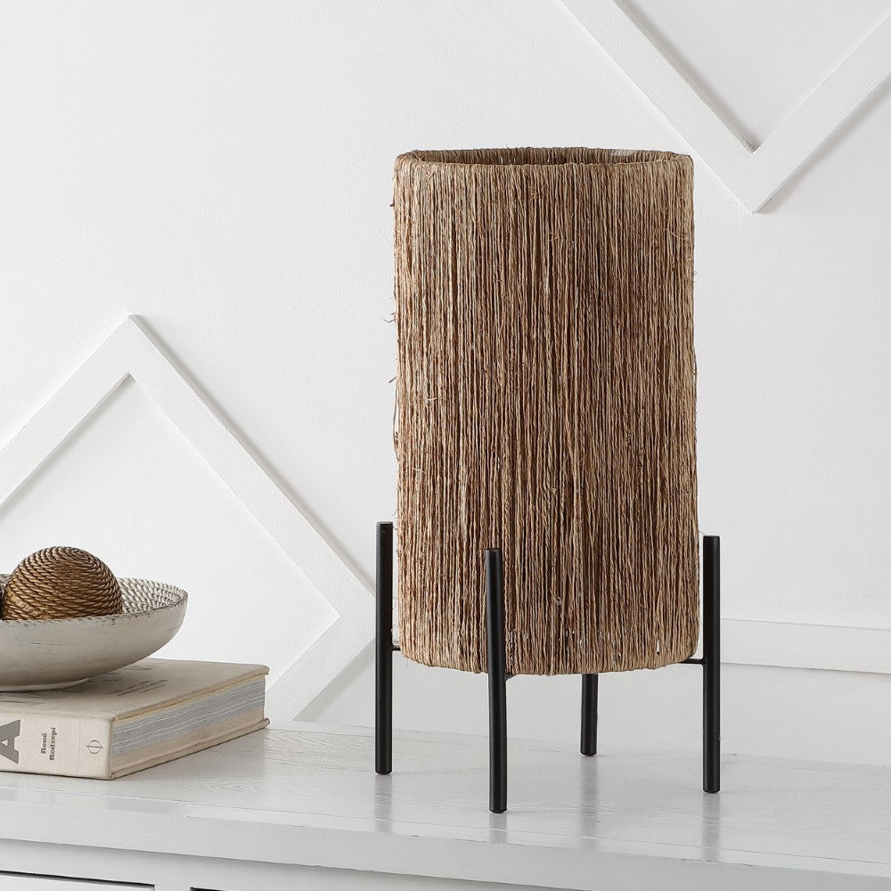 Kai 16.5" Coastal Minimalist Rattan LED Table Lamp