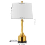 David 26" Classic French Country Iron LED Table Lamp with USB Charging Port Set 2