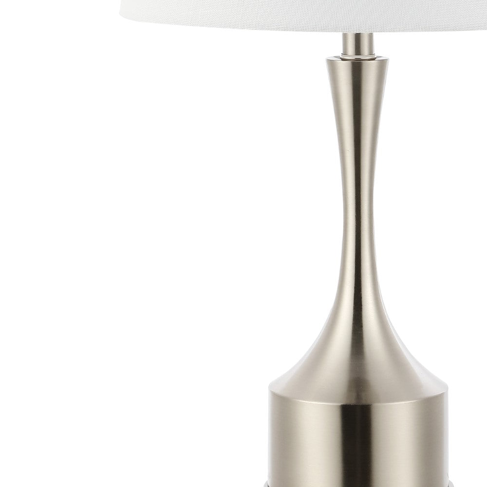 David 26" Classic French Country Iron LED Table Lamp with USB Charging Port Set 2