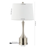David 26" Classic French Country Iron LED Table Lamp with USB Charging Port Set 2