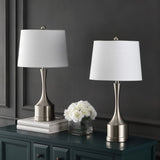 David 26" Classic French Country Iron LED Table Lamp with USB Charging Port Set 2