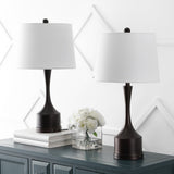 David 26" Classic French Country Iron LED Table Lamp with USB Charging Port Set 2