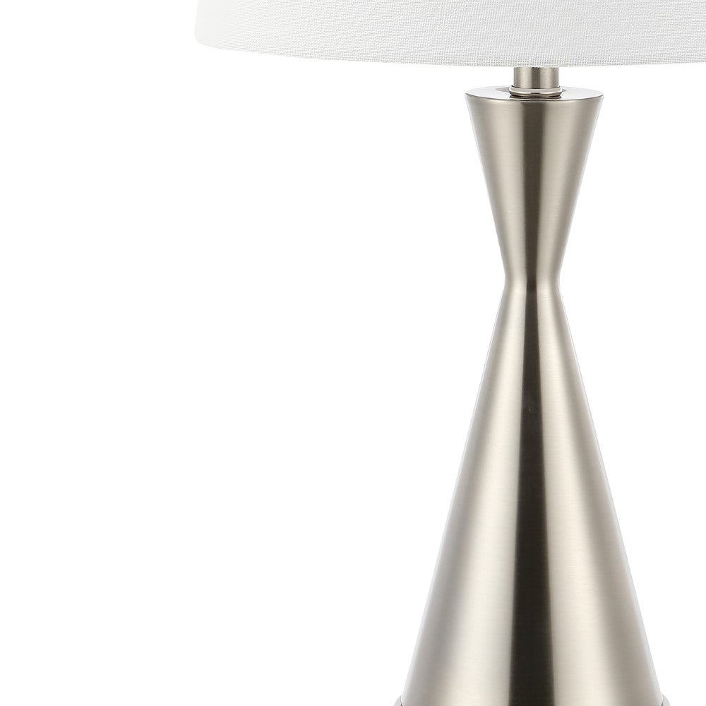 Geoff Brushed 26" Classic French Country Iron LED Table Lamp with USB Charging Port Set 2