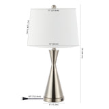 Geoff Brushed 26" Classic French Country Iron LED Table Lamp with USB Charging Port Set 2