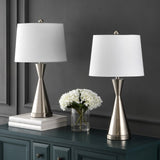 Geoff Brushed 26" Classic French Country Iron LED Table Lamp with USB Charging Port Set 2