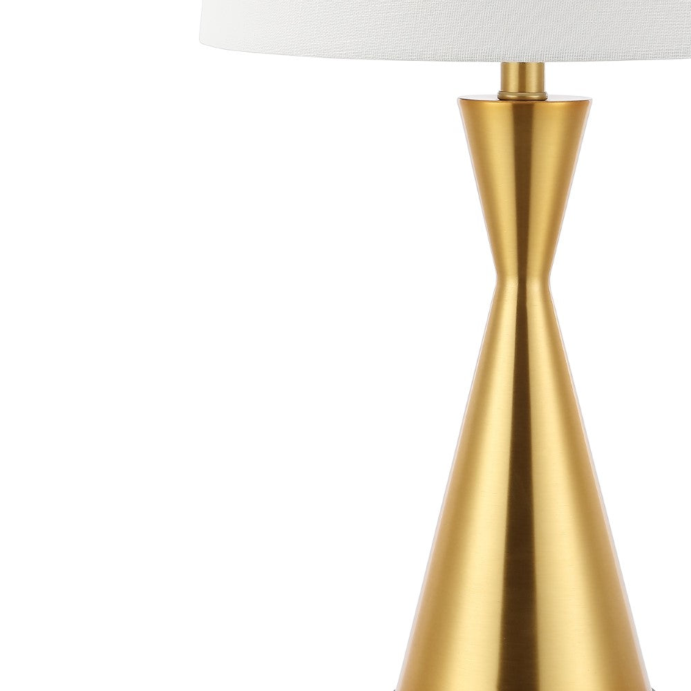 Geoff Brushed 26" Classic French Country Iron LED Table Lamp with USB Charging Port Set 2