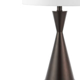 Geoff Brushed 26" Classic French Country Iron LED Table Lamp with USB Charging Port Set 2