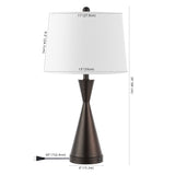 Geoff Brushed 26" Classic French Country Iron LED Table Lamp with USB Charging Port Set 2