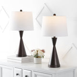 Geoff Brushed 26" Classic French Country Iron LED Table Lamp with USB Charging Port Set 2