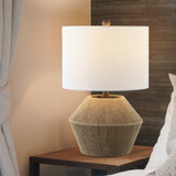 Uma 21.75" Coastal Rustic Iron/Rope LED Table Lamp