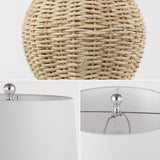 Bayou 22" Rustic Coastal Rattan Globe LED Table Lamps Set 2