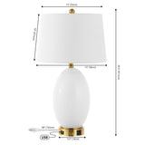 Georgetown Contemporary Style Iron/Glass LED Table Lamp with USB Charging Port