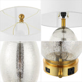 Georgetown Contemporary Style Iron/Glass LED Table Lamp with USB Charging Port