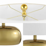 Maxax 20" Mid-Century Glam Ceramic/Iron LED Table Lamp