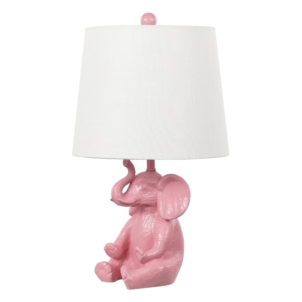 Crestview 21" Modern Shabby Chic Resin/Iron Happy Elephant LED Kids' Table Lamp with Phone Stand