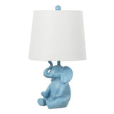 Crestview 21" Modern Shabby Chic Resin/Iron Happy Elephant LED Kids' Table Lamp with Phone Stand