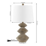 Rust Minimalist Coastal Resin/Iron 3-Stack Cairn LED Table Lamp