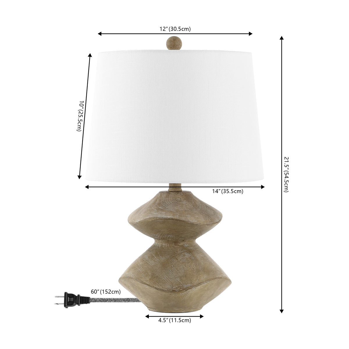 Rust Minimalist Coastal Resin/Iron 3-Stack Cairn LED Table Lamp