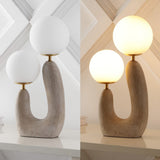 Luna 18" 2-Light Mid-Century Scandinavian Resin/Iron/Frosted Glass Cactus LED Table Lamp