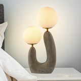 Luna 18" 2-Light Mid-Century Scandinavian Resin/Iron/Frosted Glass Cactus LED Table Lamp