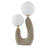 Luna 18" 2-Light Mid-Century Scandinavian Resin/Iron/Frosted Glass Cactus LED Table Lamp