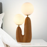 Kinzig 17.75" 2-Light Modern Bohemian Resin/Iron/Frosted Glass Danish Cactus LED Table Lamp