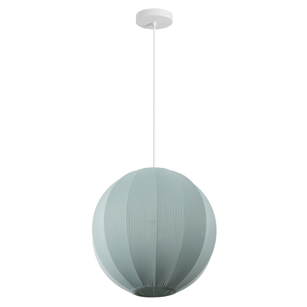 Sia 16" 1-Light Scandinavian Japandi Adjustable Lantern Metal with Ribbed Cocoon Globe Shade LED Pendant