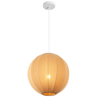 Sia 16" 1-Light Scandinavian Japandi Adjustable Lantern Metal with Ribbed Cocoon Globe Shade LED Pendant