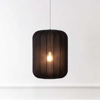 Aurelia 13.75" 1-Light Scandinavian Japandi Adjustable Lantern Metal with Ribbed Cocoon Capsule Shade LED Pendant