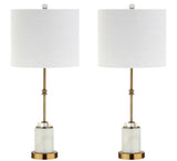 Saul 27" Marble/Crystal LED Table Lamp, Set of 2