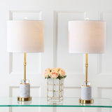 Saul 27" Marble/Crystal LED Table Lamp, Set of 2