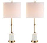 Saul 27" Marble/Crystal LED Table Lamp, Set of 2